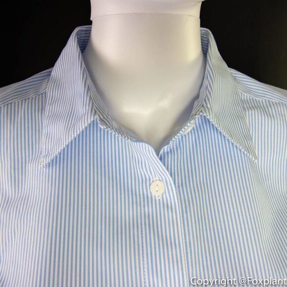 NEW Petersyn Zadie puff short sleeve button front cotton top, white, M - Picture 15 of 16